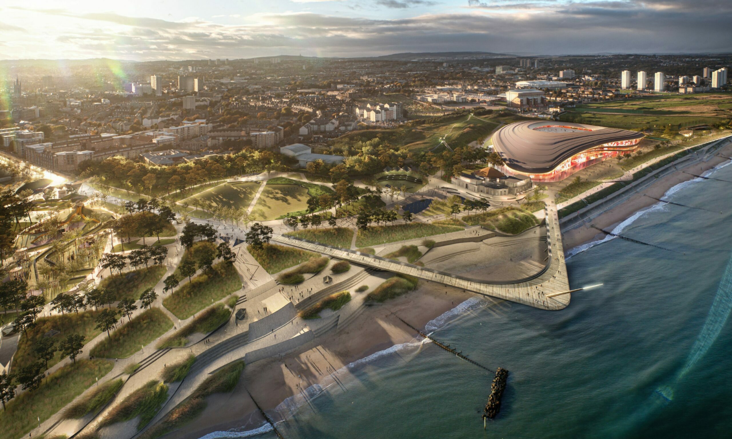 The proposed Aberdeen FC beach stadium is part of a £150m regeneration effort. Picture by Aberdeen City Council.