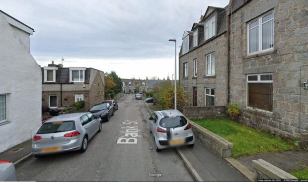 Fire crews were called to Bank Street in Aberdeen following reports of a car on fire. Image by Google.