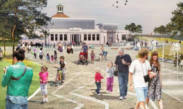 An Aberdeen City Council produced mock up of how the potential Beach Ballroom plaza could look.