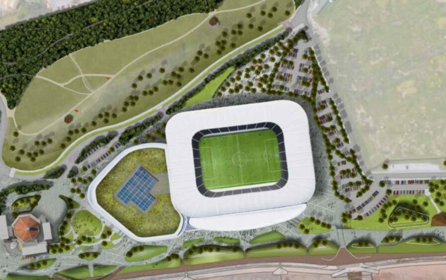 The proposed Aberdeen FC beach stadium is part of a £150m regeneration effort. Picture by Aberdeen City Council.