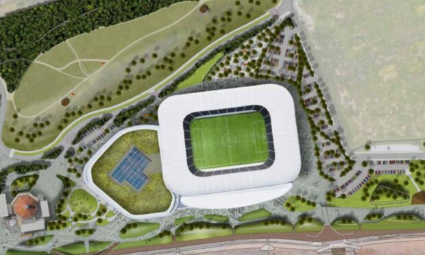 The proposed Aberdeen FC beach stadium.
