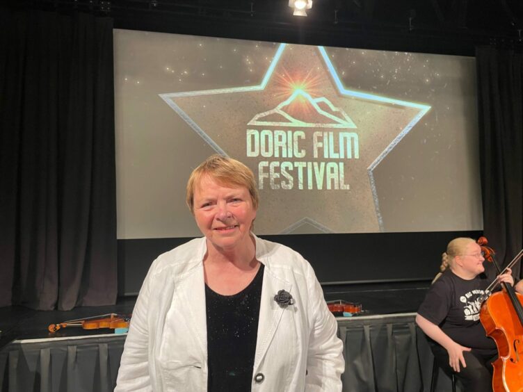 Frieda Morrison, director of the Doric Film Festival at the event held in the Barn at Banchory.
