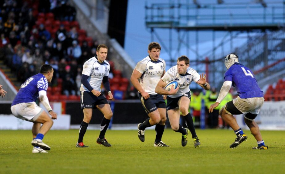 Scotland hosted Samoa at Pittodrie during their autumn test series in 2010.
