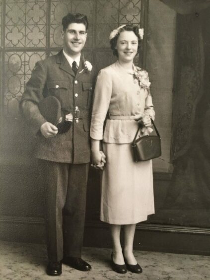 Harry and Nan Duncan on their wedding day in Fraserburgh.