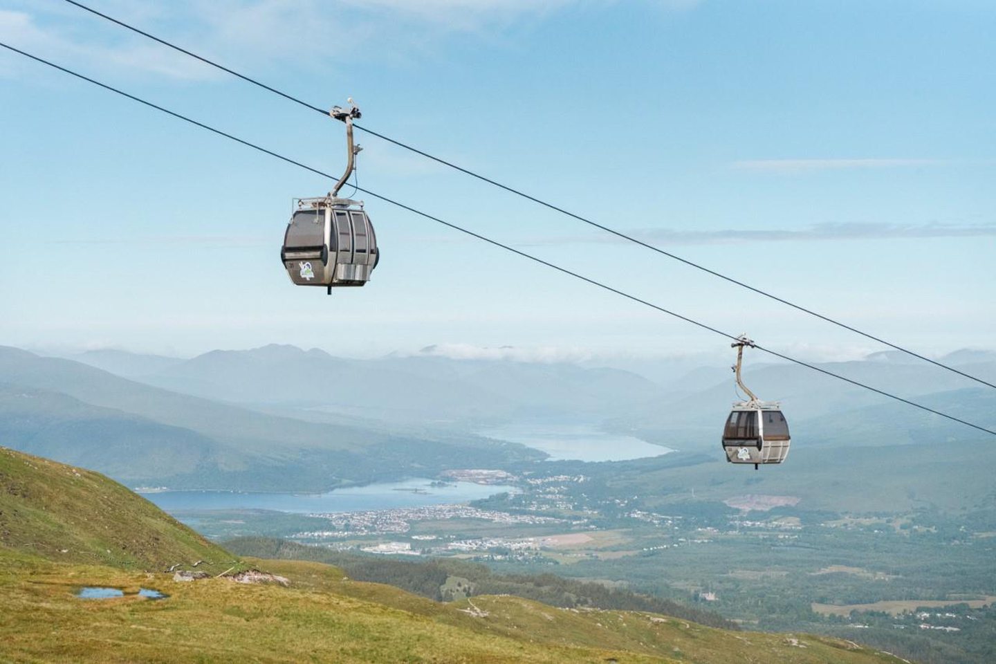 mountain gondola at Nevis Range, the only one in the UK