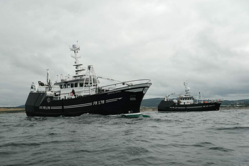 Fishing trawlers in the North Sea. 