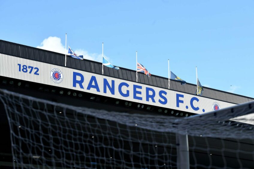 Rangers FC logo in stadium