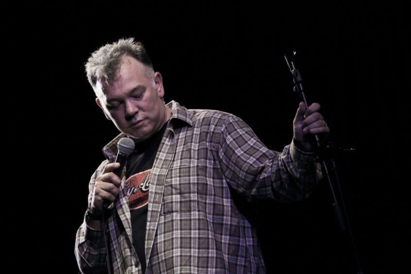 Stewart Lee performing at the Cambridge theatre, London in "Stand up for Street Child", charity event in aid of Street Child's Girls Speak Out appeal.