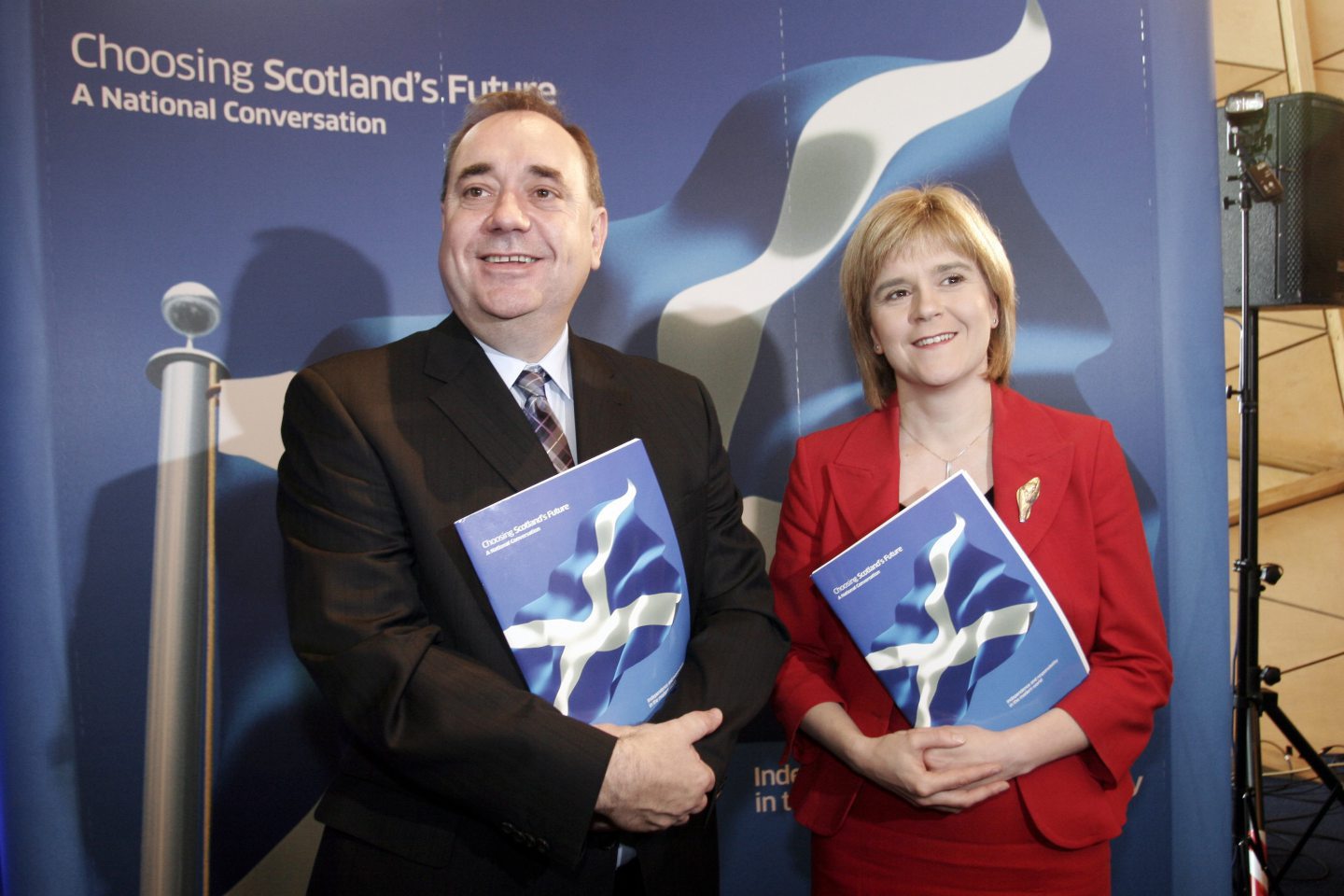 Former SNP leader Alex Salmond with then-deputy leader Nicola Sturgeon.