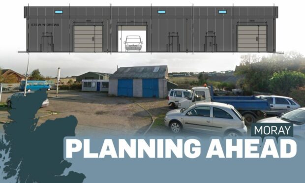 Business units proposed at site of former Hopeman service station.