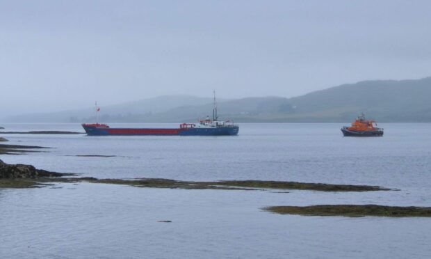 Liva Greta, run aground in the Sound of Mull.