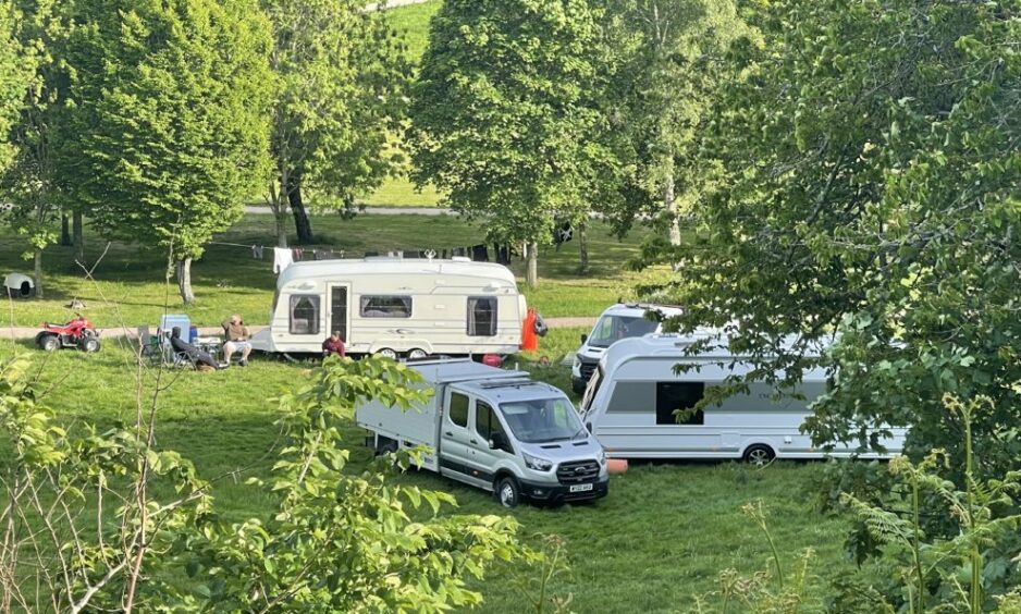 A Travellers' camp was set up at Torvean Park