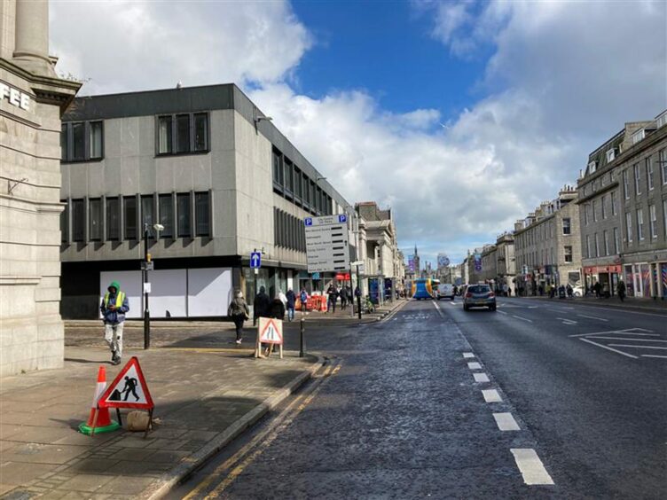 Aberdeen city centre, where the block of proposed flats is located above the Co-op