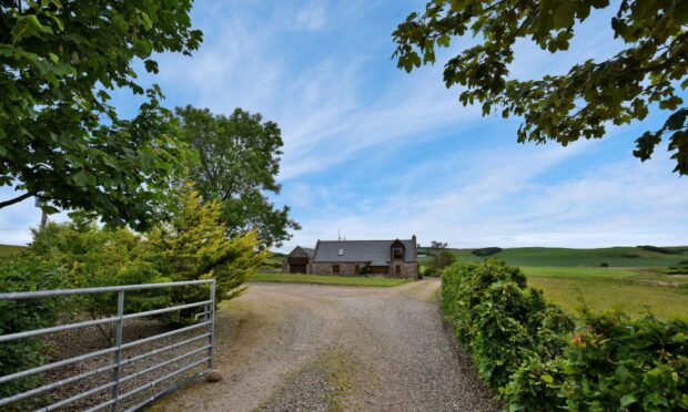 Greenden Farmhouse at Arbuthnott has four bedrooms and panoramic views of the countryside.