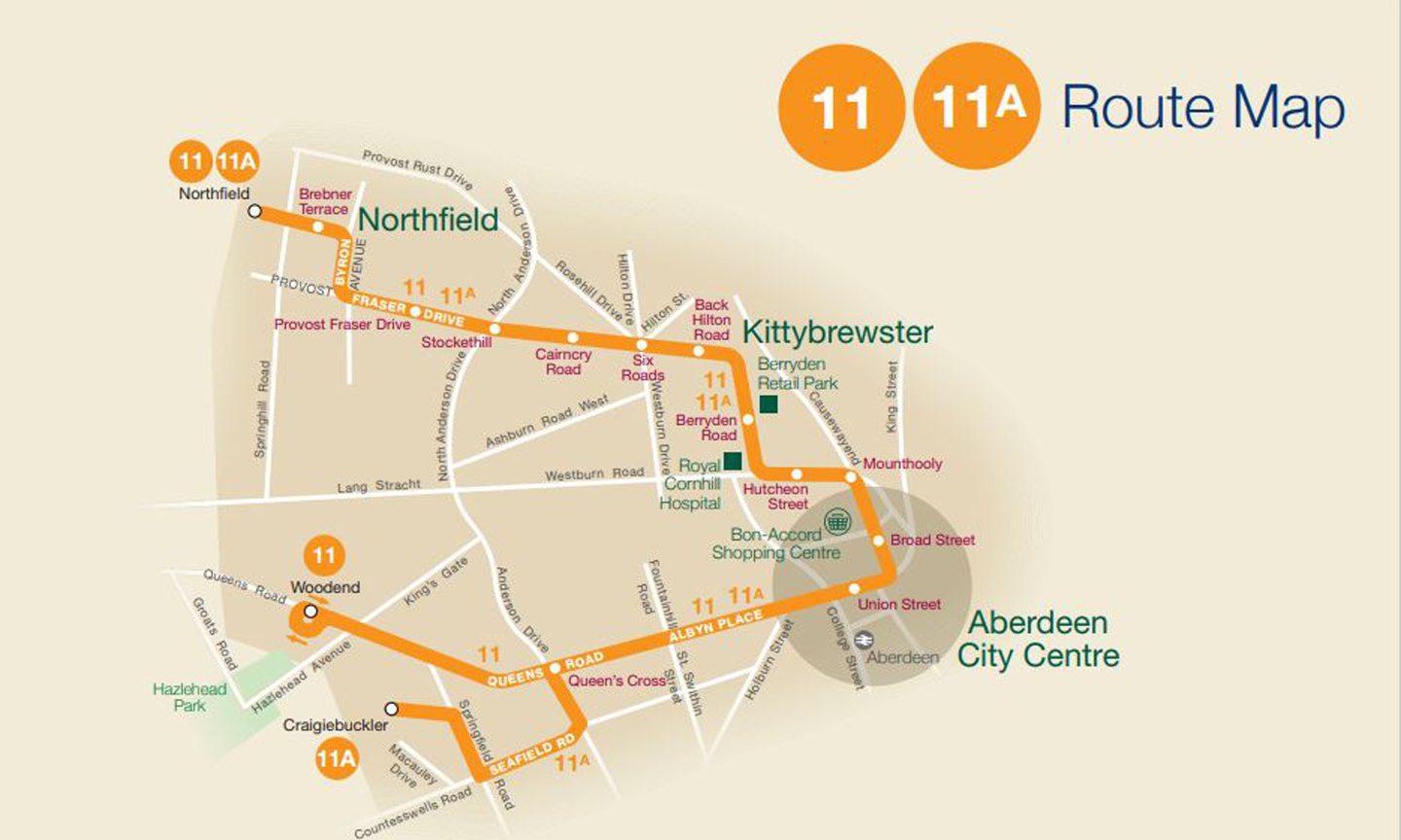 Aberdeen bus 11/11A route