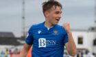 St Johnstone's Adam Montgomery celebrates his opening goal Picture by SNS.