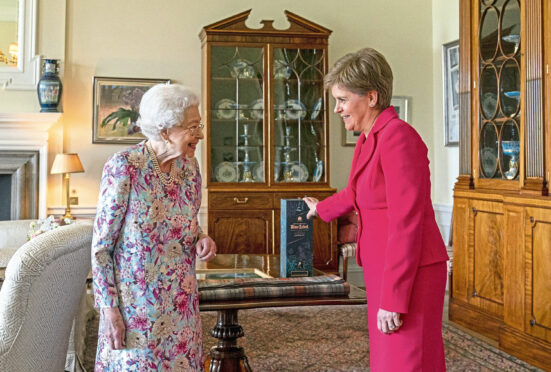 Scotland's first minister Nicola Sturgeon meets Queen Elizabeth II at the Palace of Holyroodhouse in Edinburgh, Scotland, on Tuesday June 29, 2022. Photo by EyePress News/Shutterstock