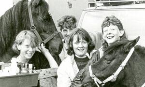 1985 - Ponies and their grooms, from left, Hazel Robertson, Maryculter; Shena Scott, Aberdeen; and cousins Janet and Margaret Cartney, Old Deer.