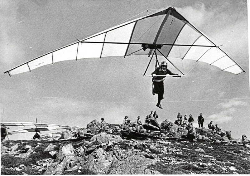 A man hang gliding