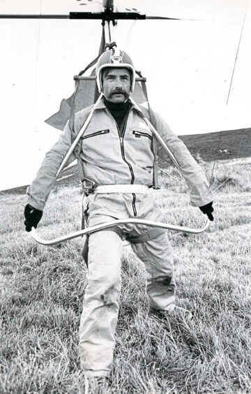 A man preparing to take off