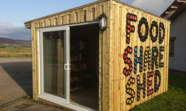 Brora's food share shed.