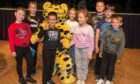 The children met the council's mascot Spotless the Leopard. Supplied by Aberdeen City Council.
