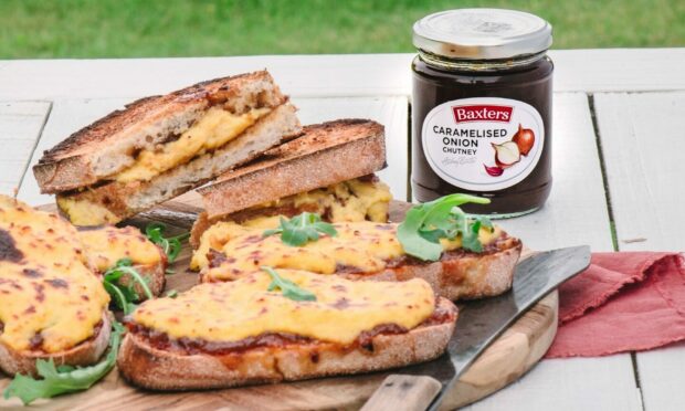 Baxters cheese and caramelised onion toast.