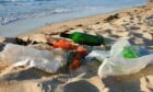 Plastic bags on a beach