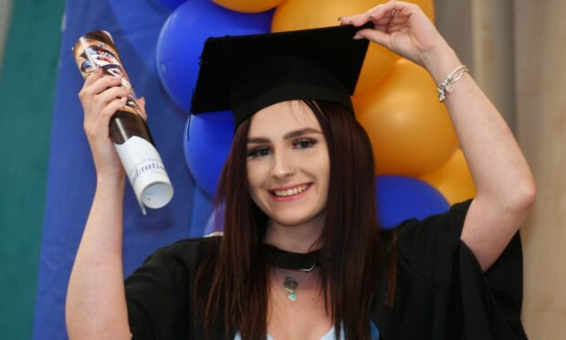 Kaleigh Innes is celebrating graduating with a degree in psychology and sociology.  Picture by Chris Sumner.