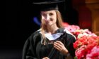 Emily McNair, from Elgin, celebrated her graduation from RGU today. Picture by Chris Sumner/DC Thomson.