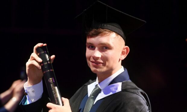 Phillip Wallace is celebrating his graduation from RGU. Picture by Chris Sumner/DC Thomson.