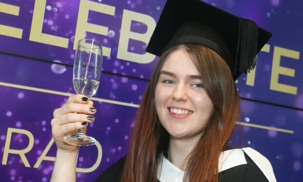 Chloe Reid toasts her graduation at P&J Live. All pictures by Chris Sumner/ DC Thomson.