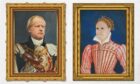David Fallow's portraits of Boris Johnson and Nicola Sturgeon. Picture by Jason Hedges