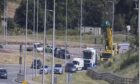 Traffic was backed up on the A9 at Craibstone Roundabout.