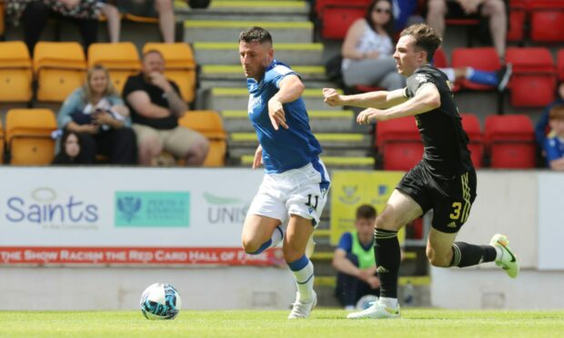 Evan Towler, right, and St Johnstone's Michael O'Halloran