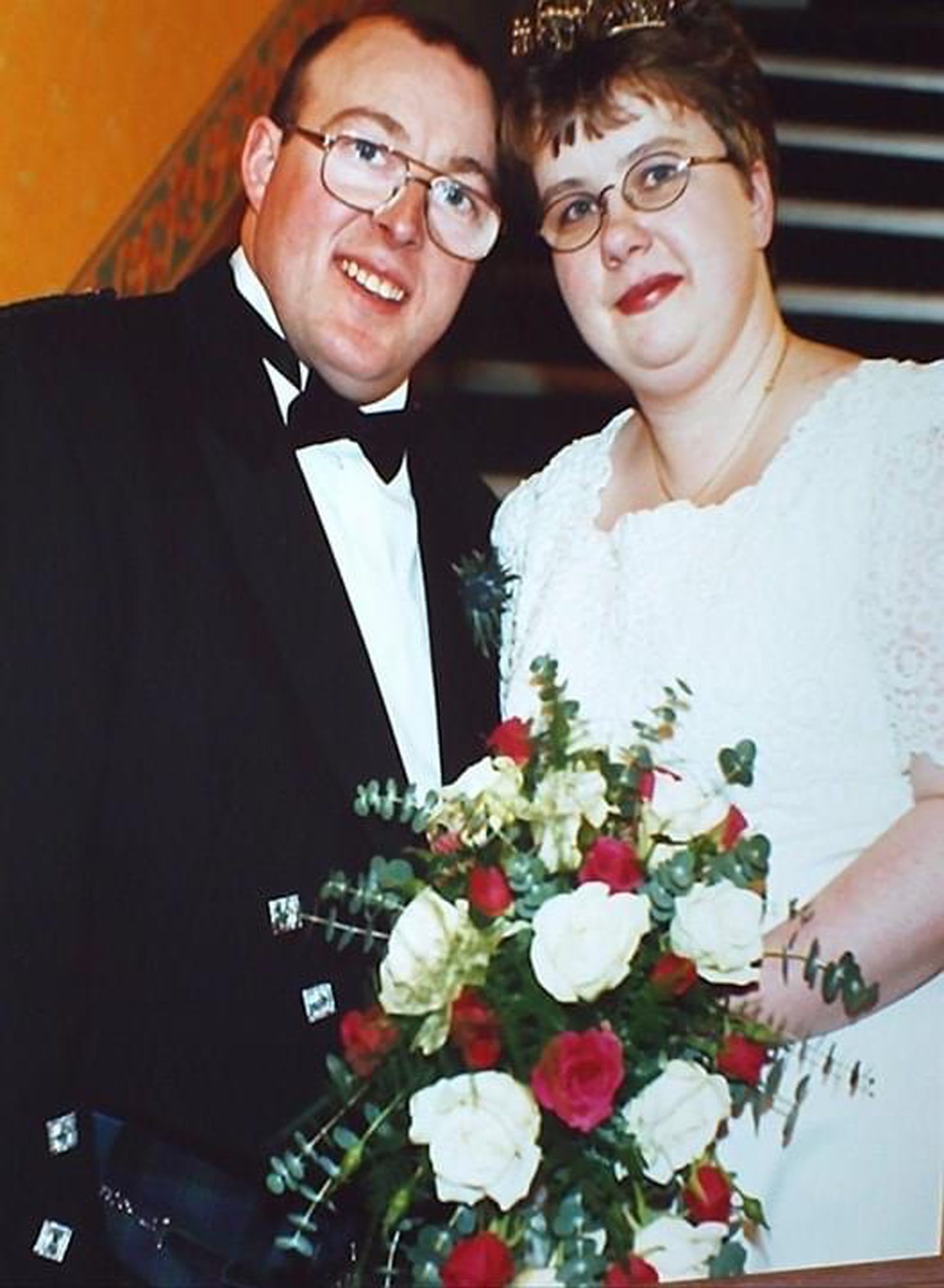 Ian Forbes and his wife Karen pictured on their wedding day.