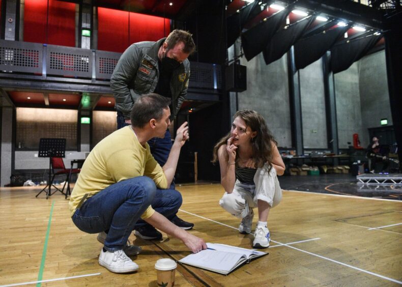 Luke Kernaghan and Christina Gordon at the Runrig musical, The Stamping Ground, at Eden Court, Inverness