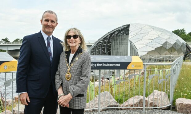 MSP Michael Matheson and Inverness Provost Glynis Sinclair at the official opening of Hydro Ness. Picture by Jason Hedges.