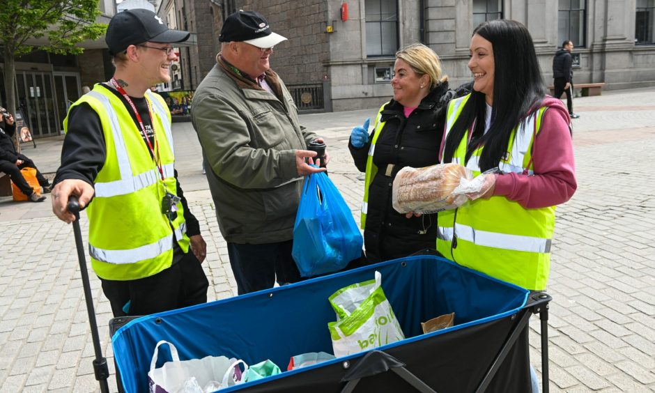 Street Friends volunteers at Aberdeen city centre.