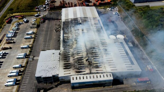 The fire caused extensive damage to the Altens facility. Image: Kenny Elrick/DC Thomson