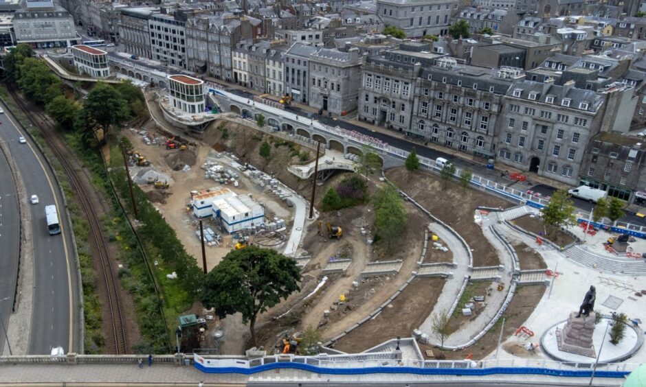 New drone footage of Union Terrace Gardens in Aberdeen, ahead of the reopening. Picture by Kenny Elrick/DCT Media.