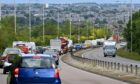 Traffic built up heading towards Bridge of Dee on the A92 Stonehaven Road as a result of the slow protest. Picture by Kath Flannery/DC Thomson