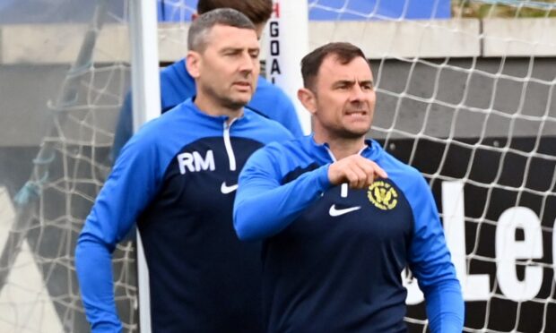 Banks o' Dee manager Jamie Watt, right, was disappointed with their first half performance against Inverurie