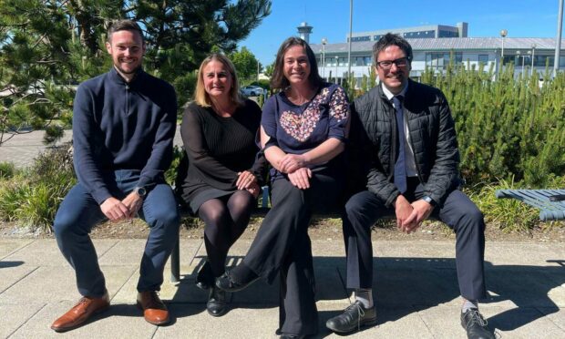 l-r L-R Iain Bruce, Emma Barker, Gillian Tierney and Andy James following Quensh's acquisition of Involve HR.