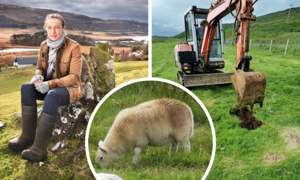 Farmer Fiona Boa has praised the people of Mull after her neighbour Kevin Gray sprang into action with his digger on Thursday night.