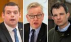 Pictured from left to right, Douglas Ross, leader of the Scottish Conservatives, Michael Gove, Levelling up Secretary, and Andrew Bowie, MP for West Aberdeenshire and Kincardine.
