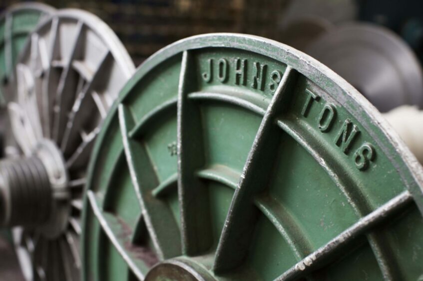 Johnstons of Elgin wheel in mill.