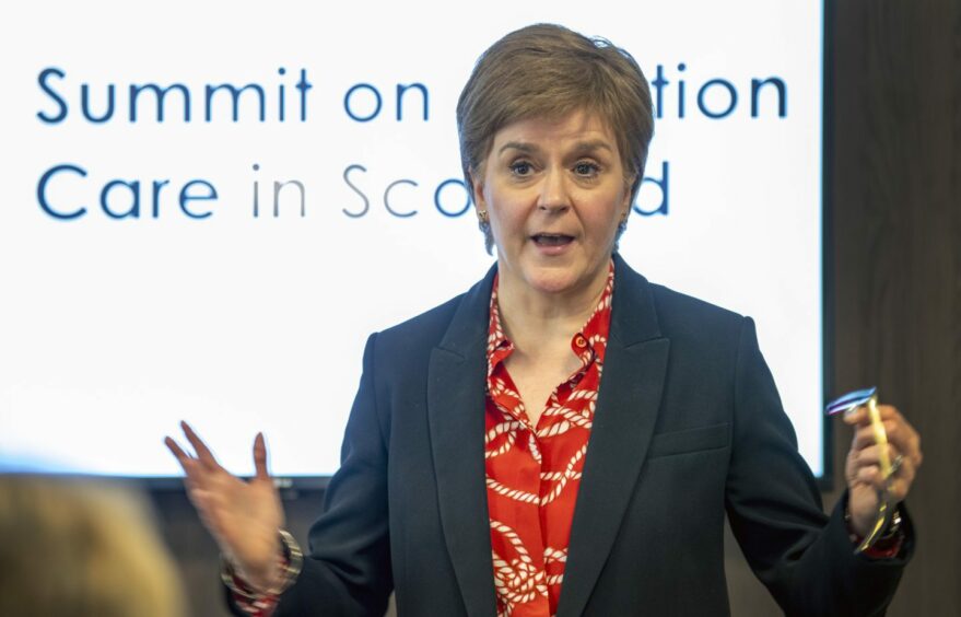 First Minister Nicola Sturgeon speaking at a summit on abortion care last week.