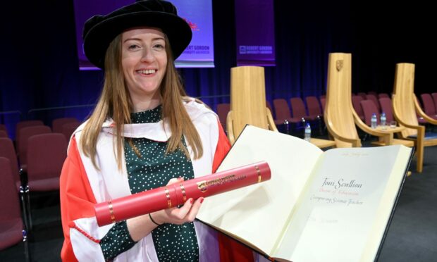Toni Scullion was awarded a Doctor of Education (DEd) from the University for her dedication to computing science education. Photo by Paul Glendell/DCT Media.