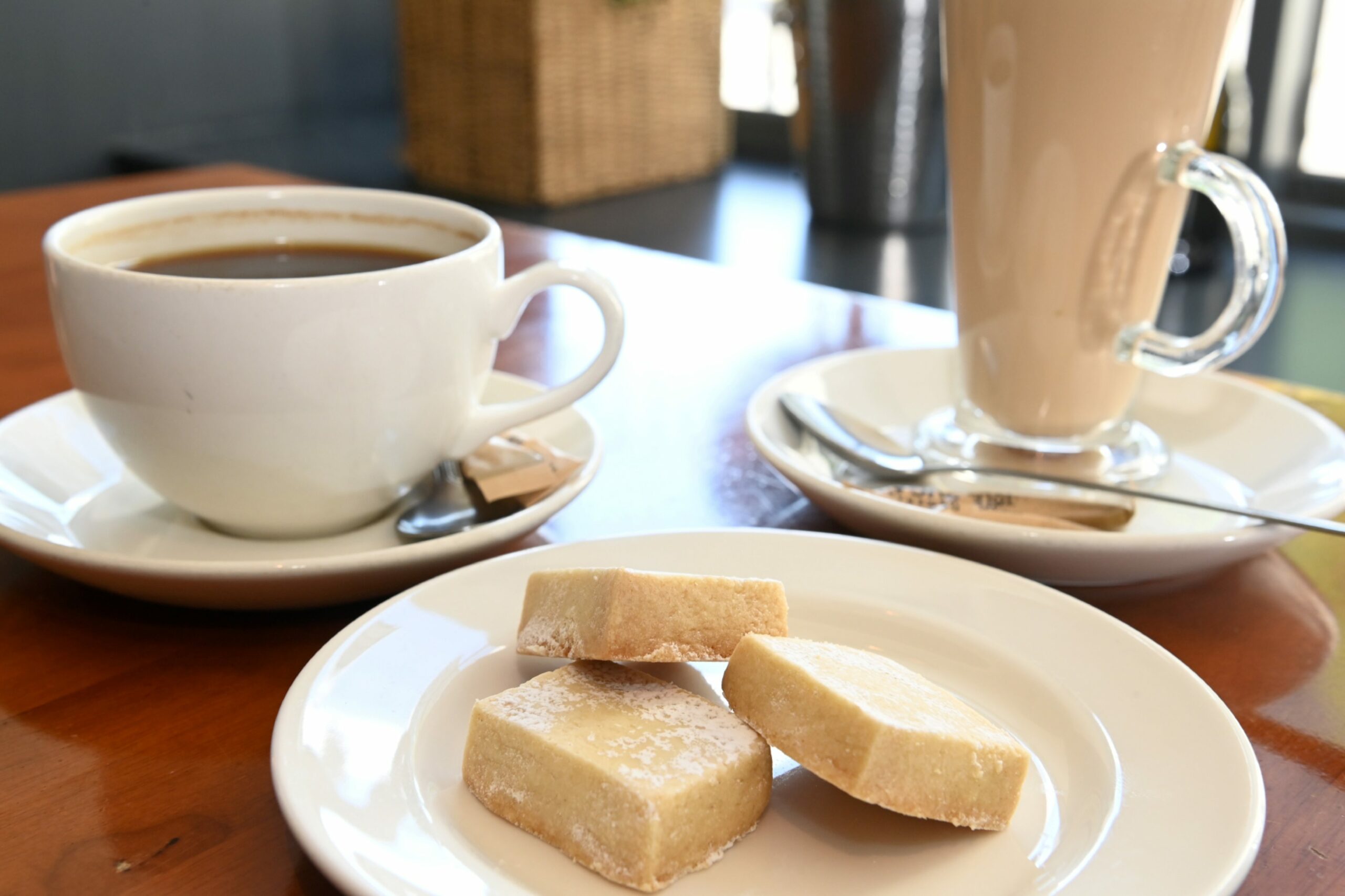 Coffee and shortbread at City bar and diner